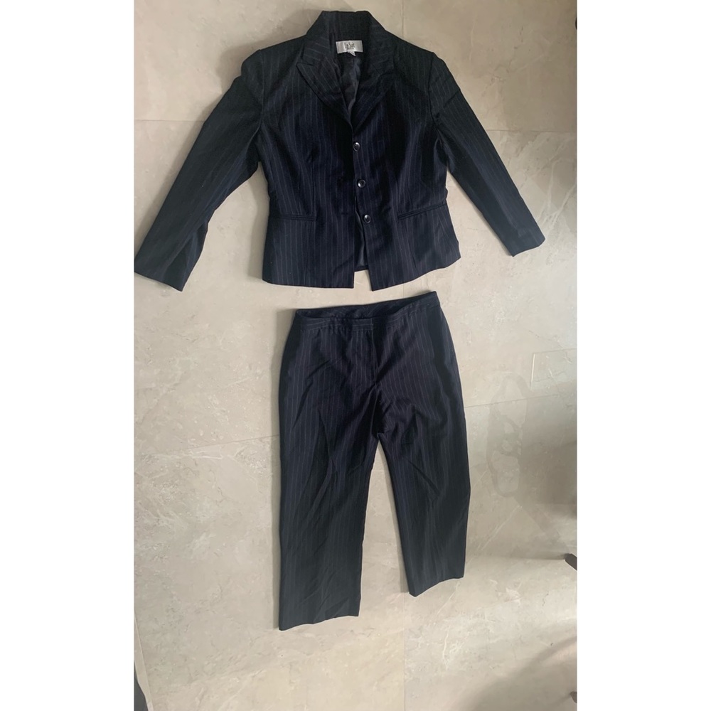 Black Suit with Subtle Stripes (Petite)